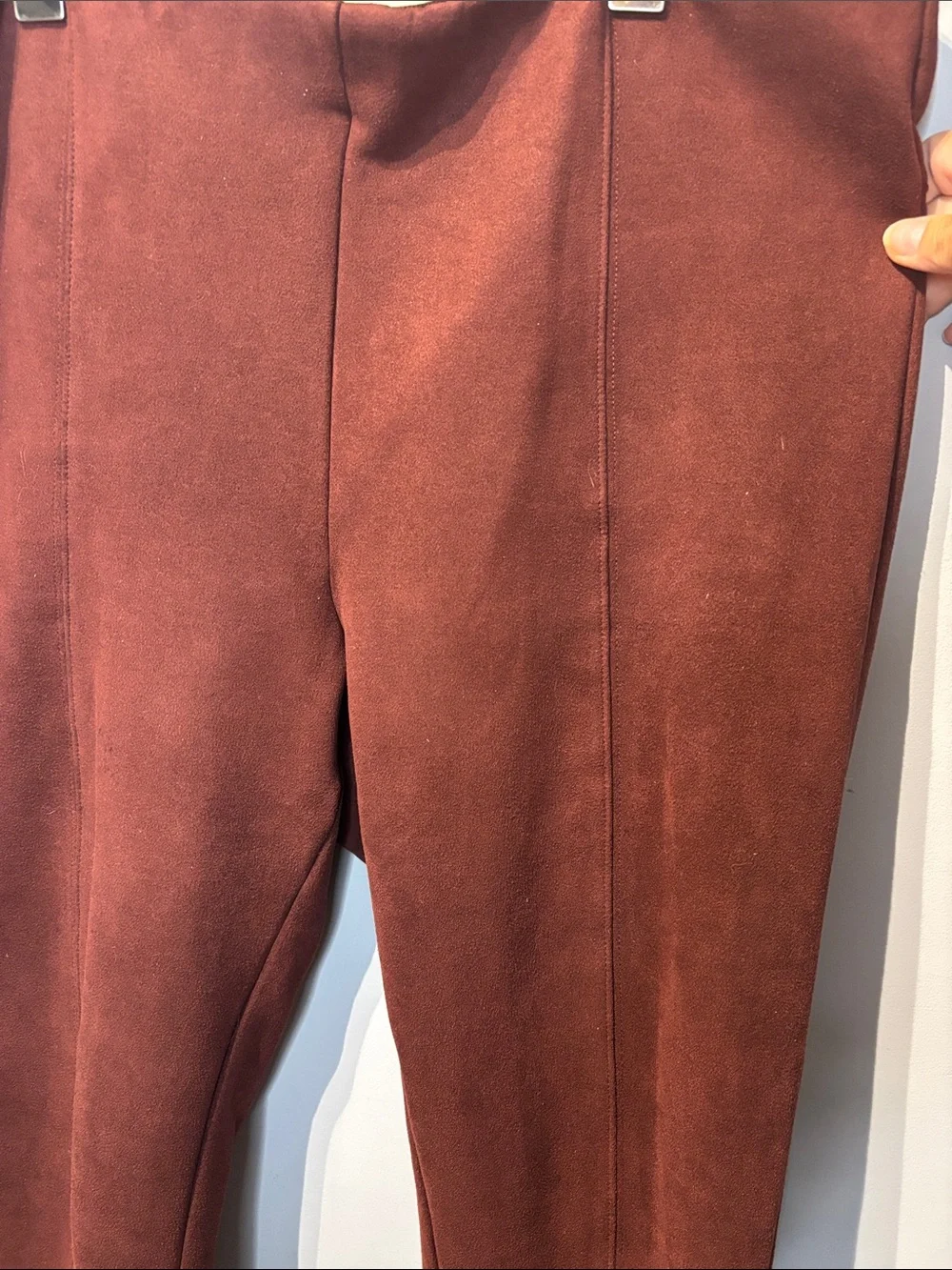 Anthropologie Faux Suede Burgundy Leggings - Picture 5 of 6